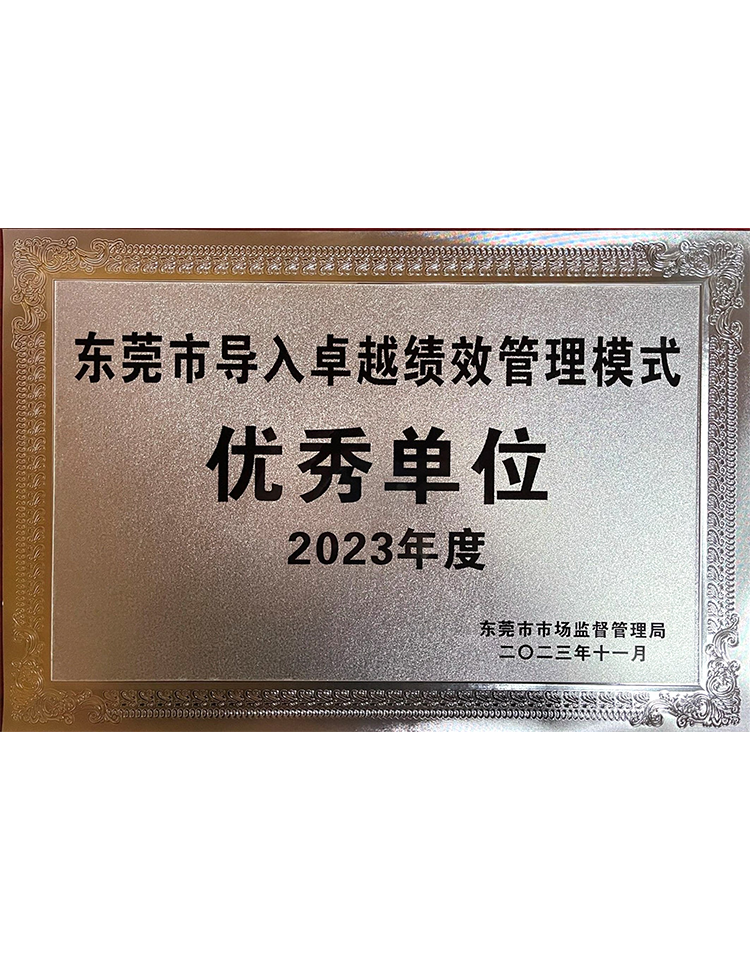 東莞市導入卓越績效管理—優(yōu)秀單位